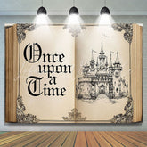 Lofaris Once Upon Retro Fairy Book Castle Birthday Backdrop